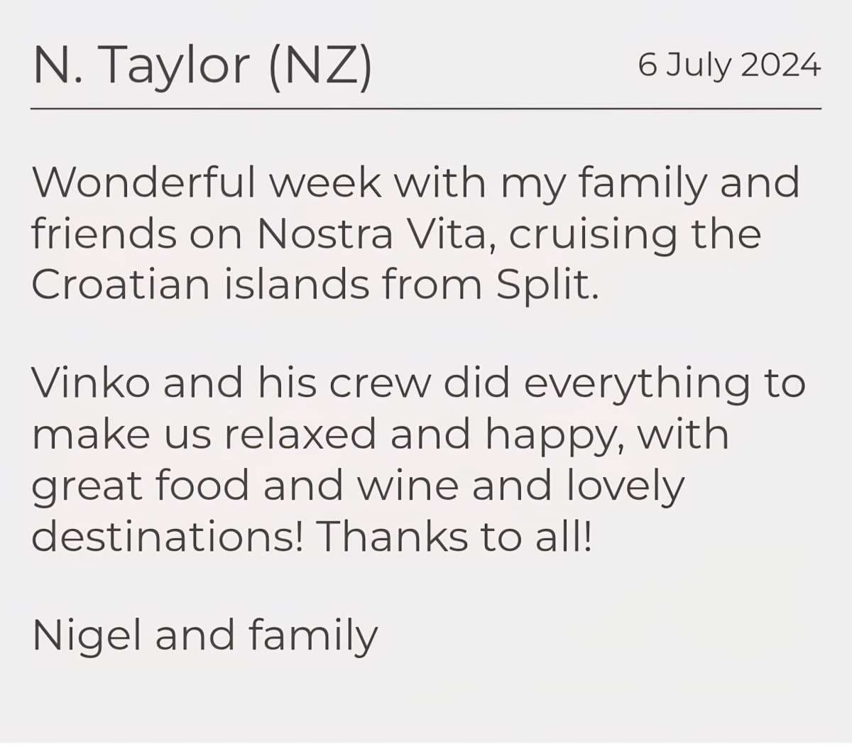 NOSTRA VITA guest review