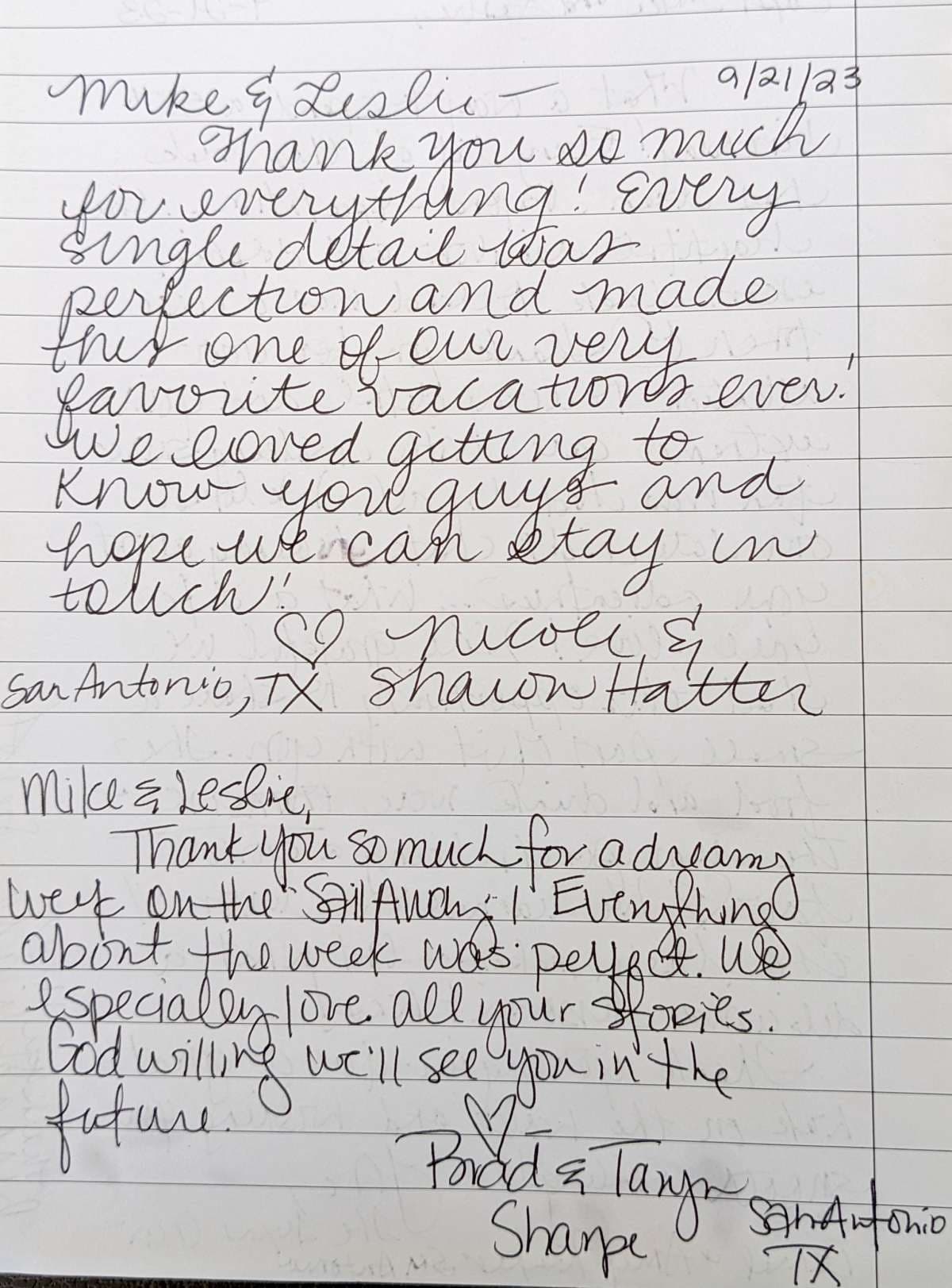 SAIL AWAY guest review