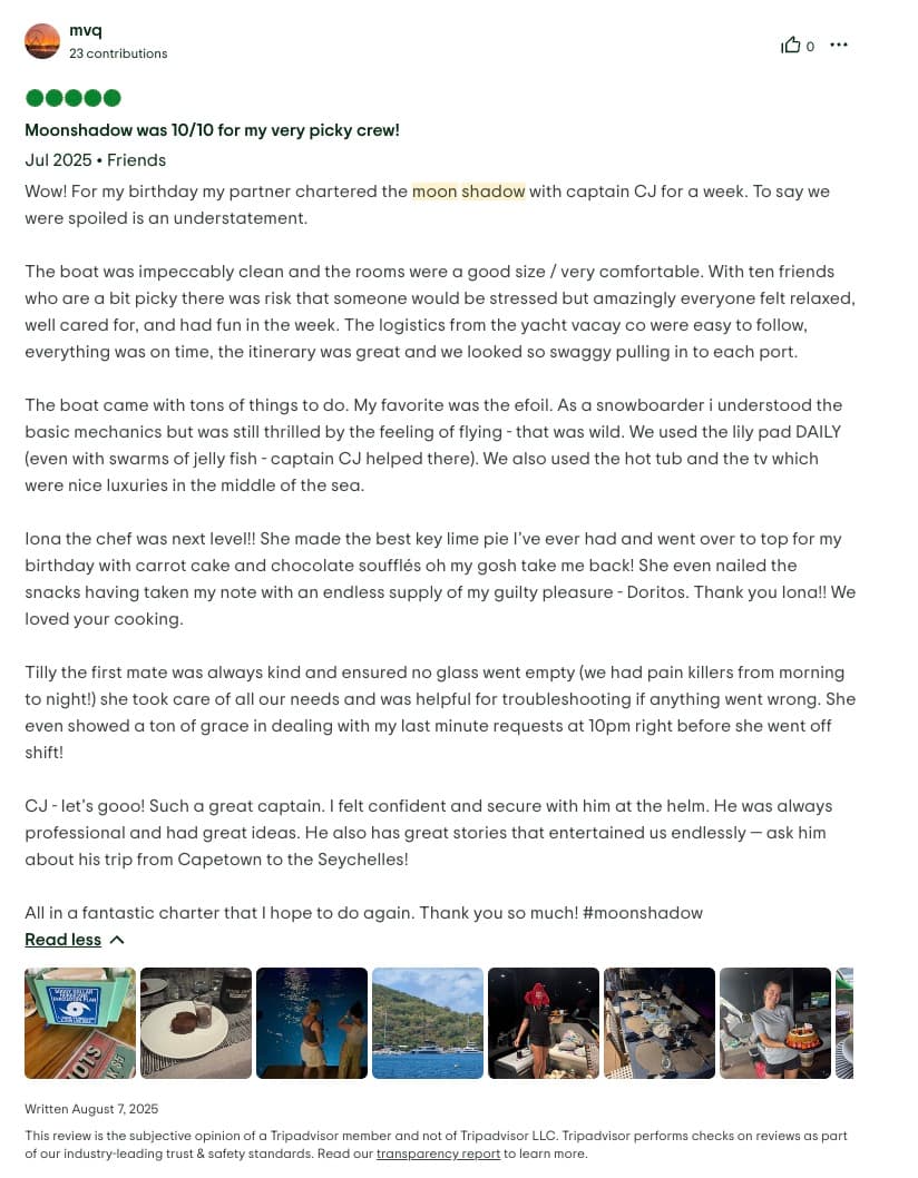 Moon Shadow guest review