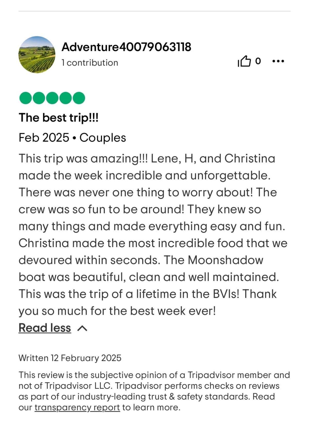 Moon Shadow guest review