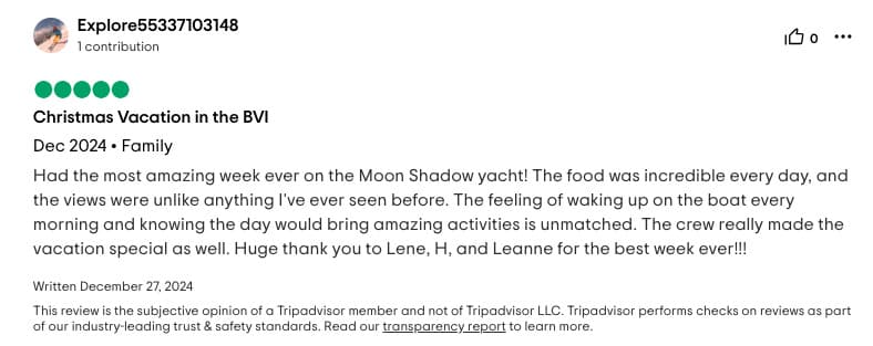 Moon Shadow guest review