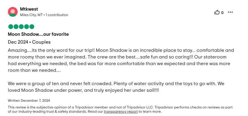 Moon Shadow guest review