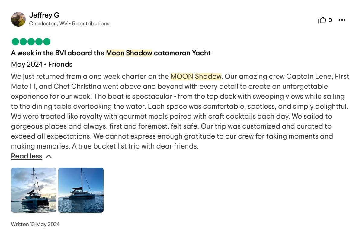 Moon Shadow guest review