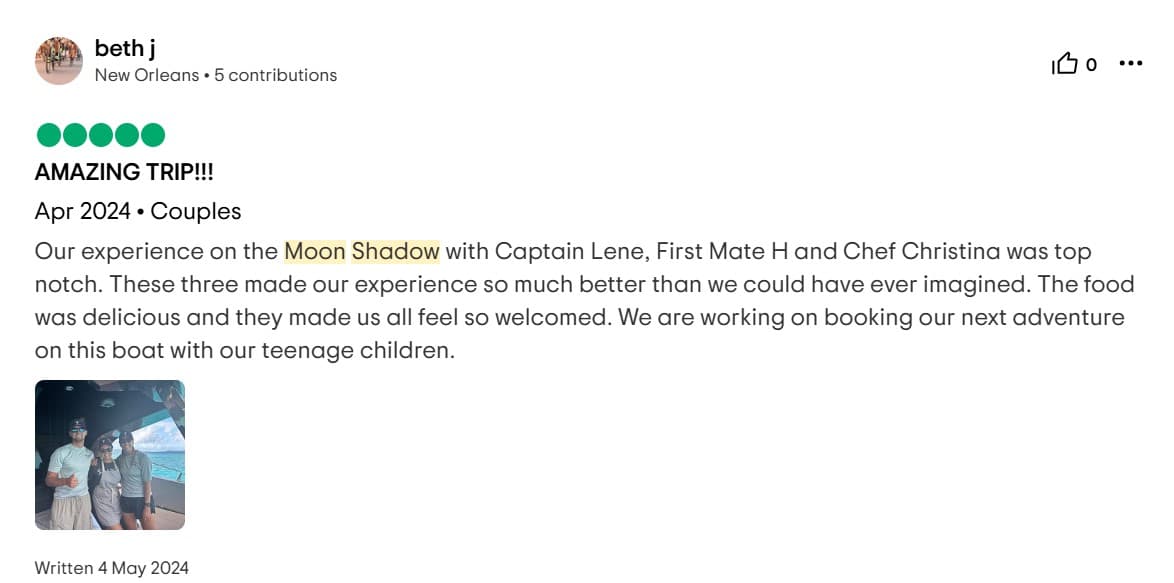 Moon Shadow guest review