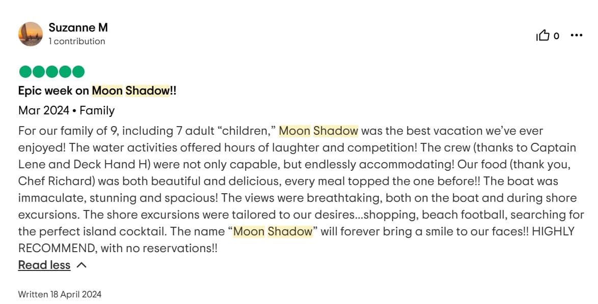 Moon Shadow guest review