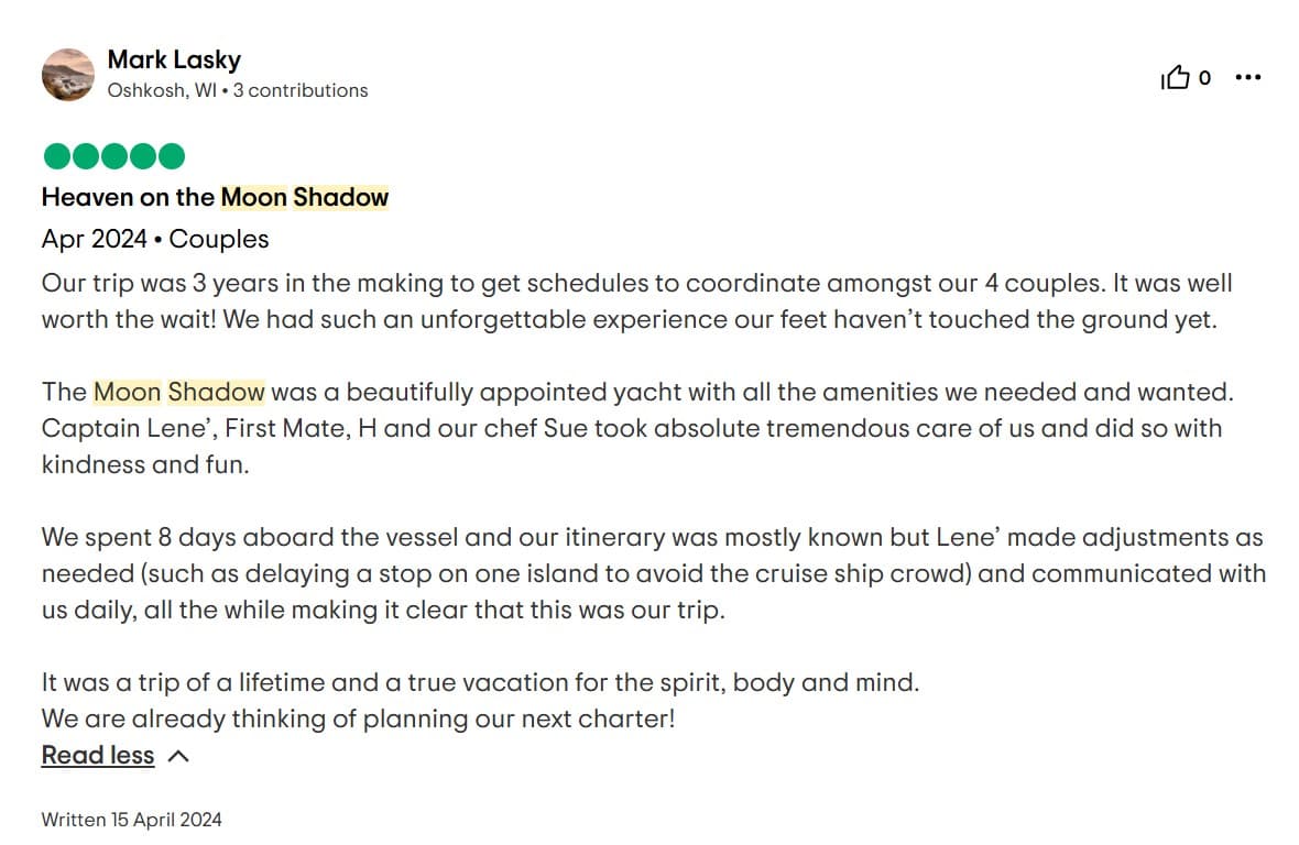 Moon Shadow guest review