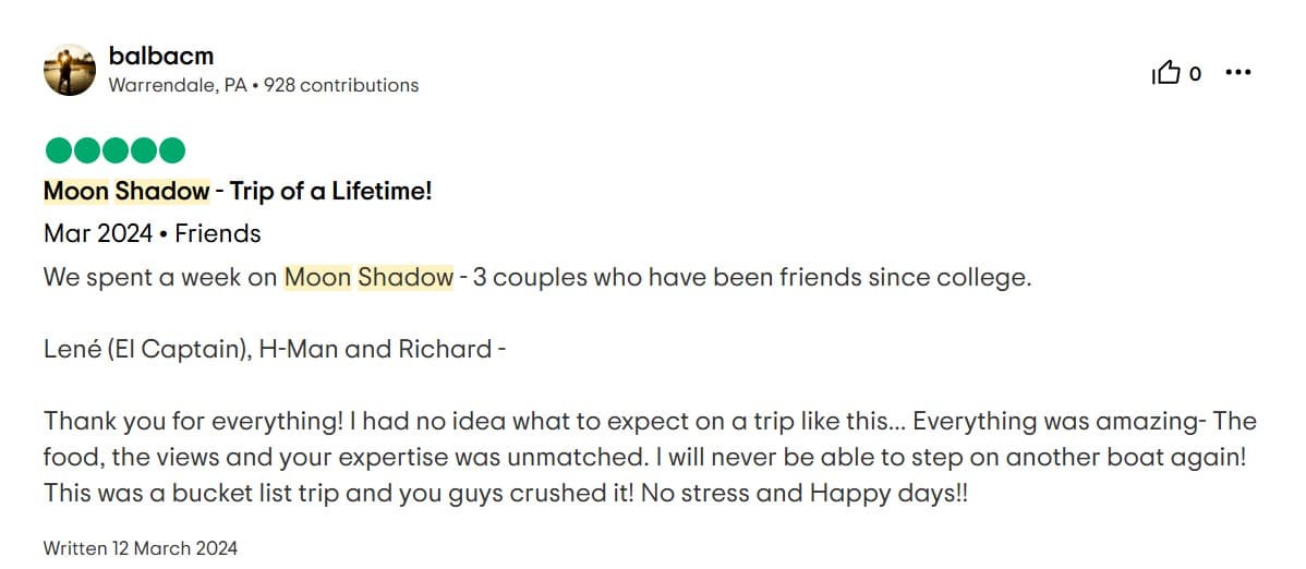 Moon Shadow guest review