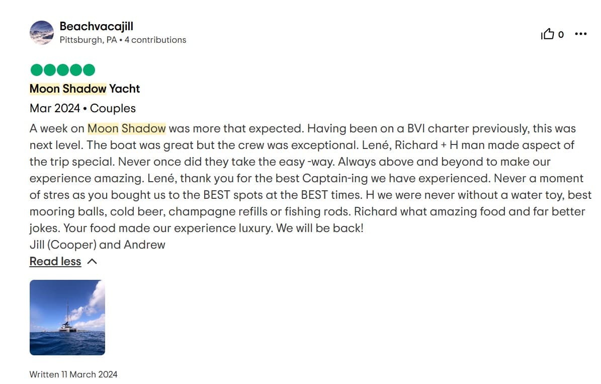 Moon Shadow guest review