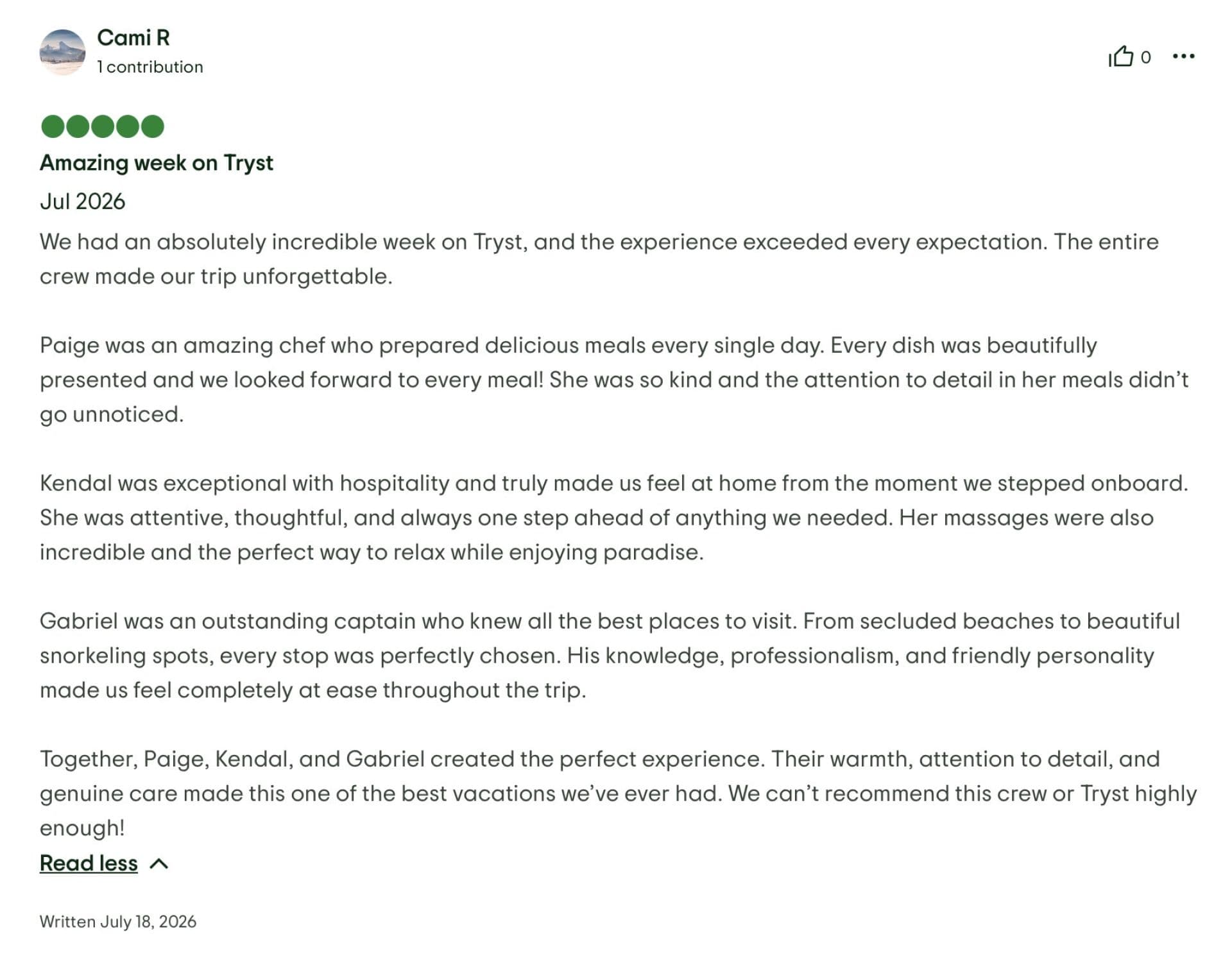 Tryst guest review