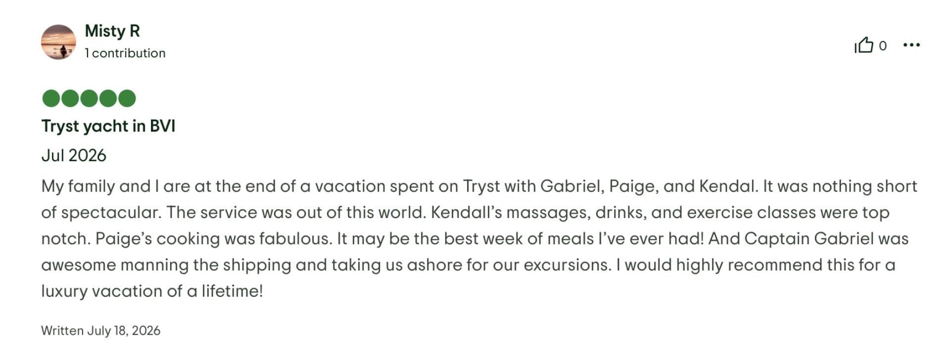 Tryst guest review