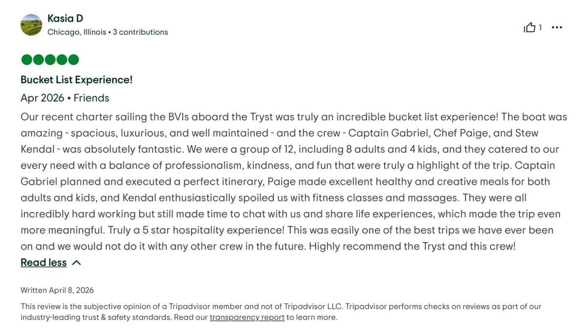 Tryst guest review