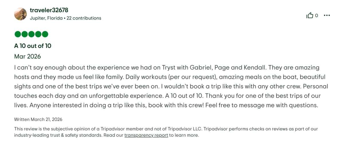 Tryst guest review