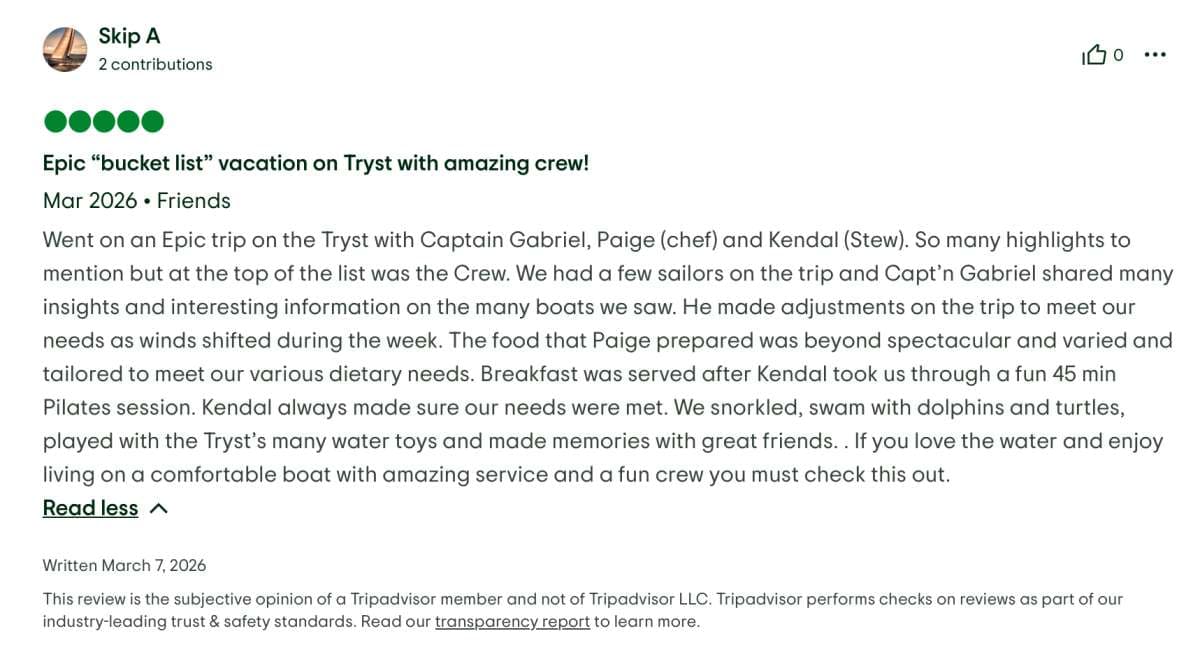 Tryst guest review