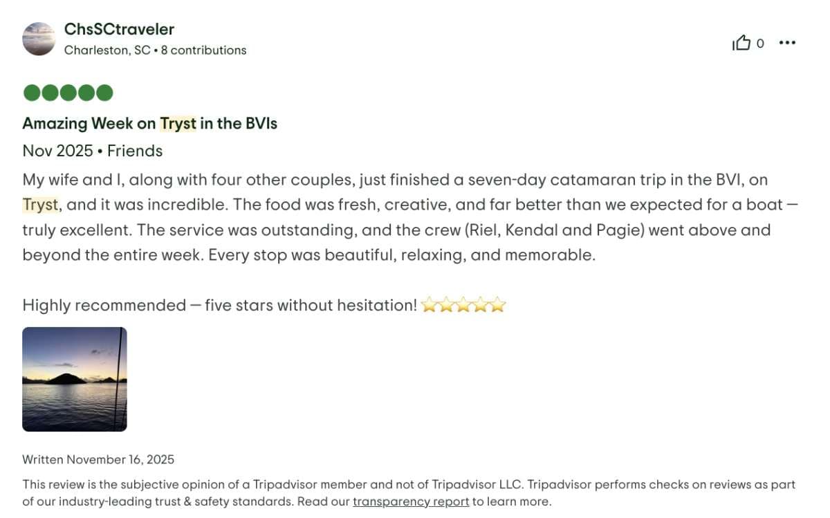 Tryst guest review