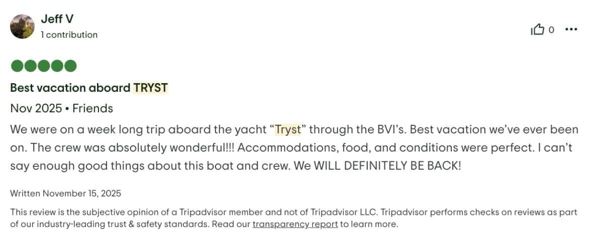 Tryst guest review