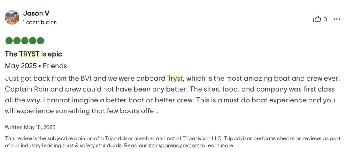 Tryst guest review