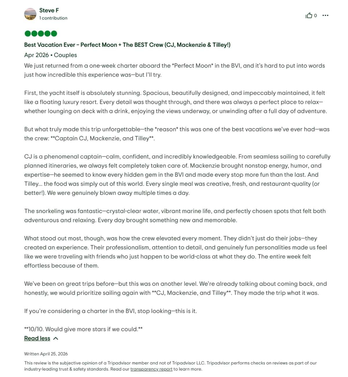 Perfect Moon guest review