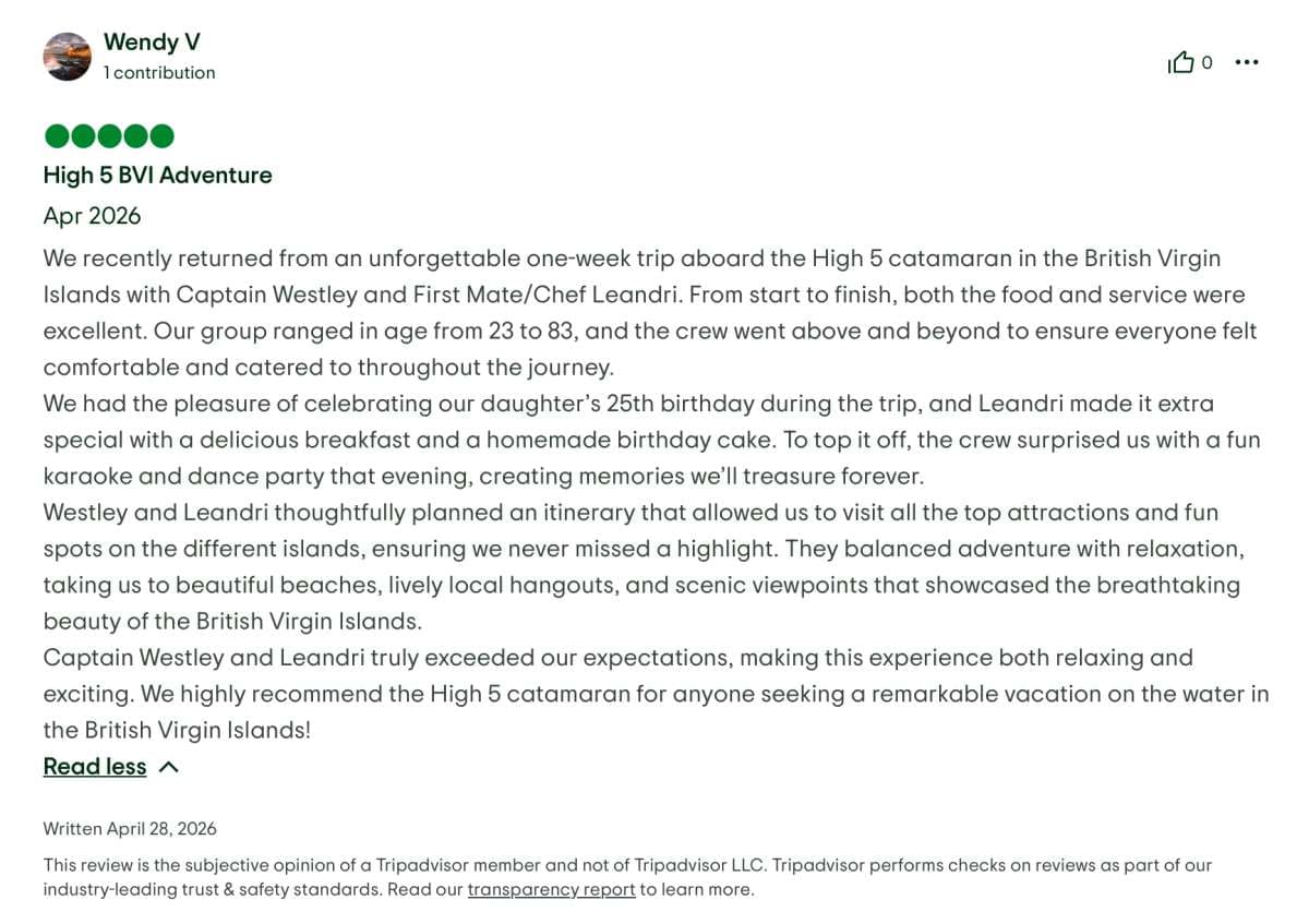HIGH 5 guest review