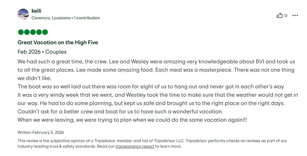 HIGH 5 guest review