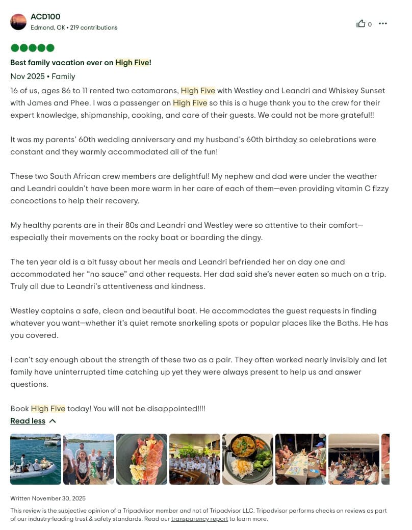 HIGH 5 guest review