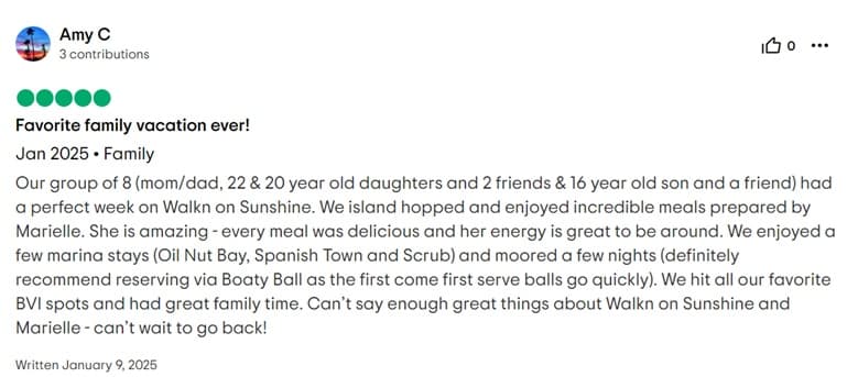 WALK'N ON SUNSHINE guest review