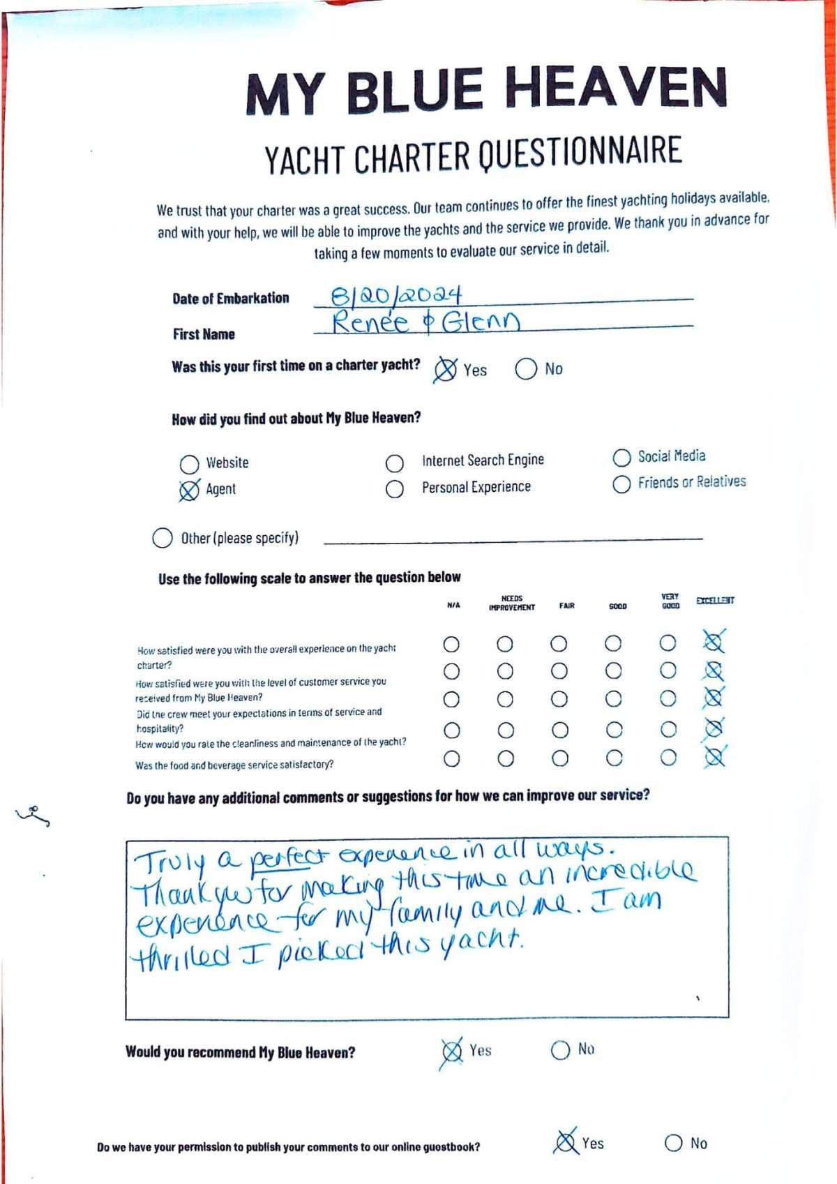 My Blue heaven guest review