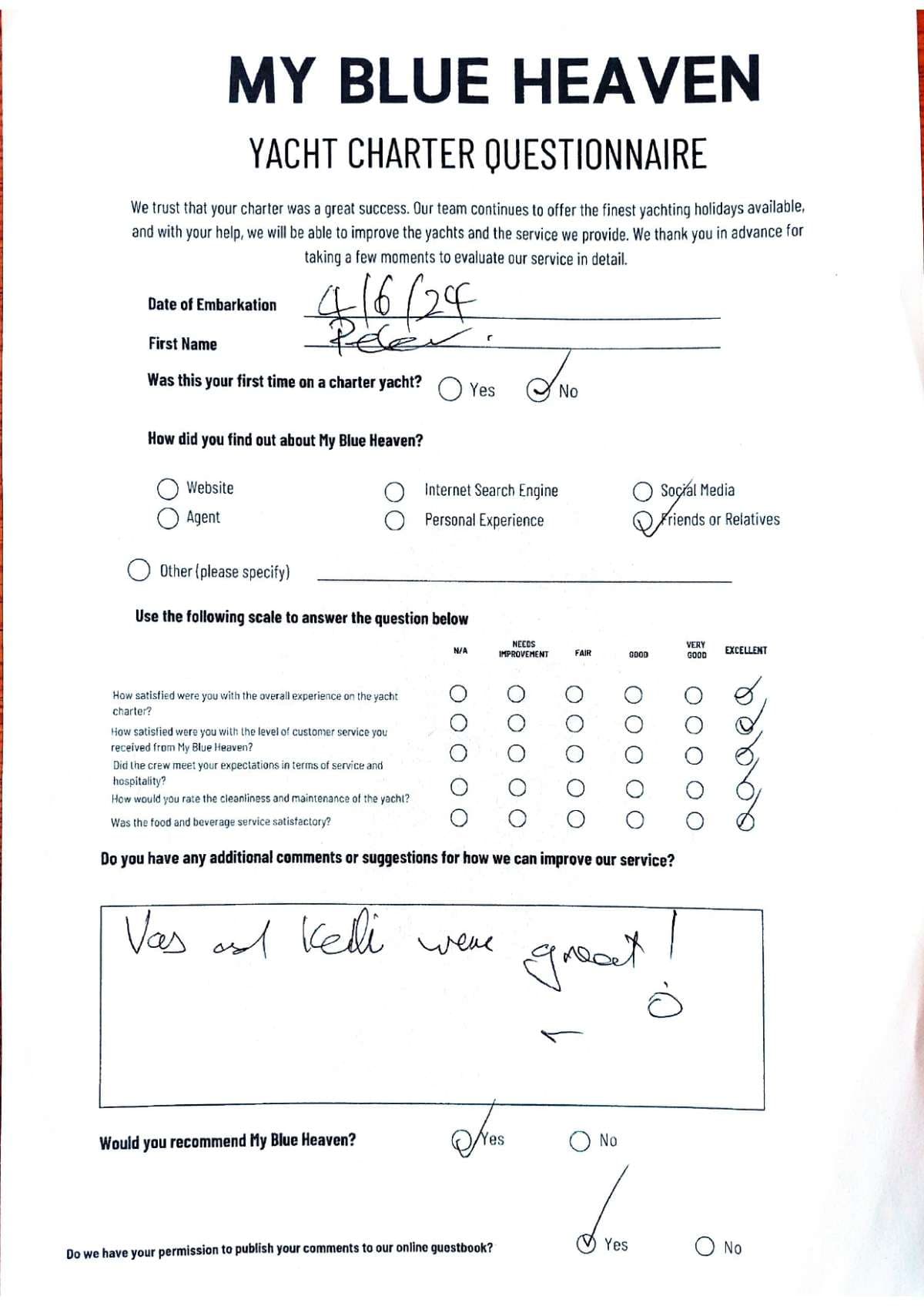 My Blue heaven guest review
