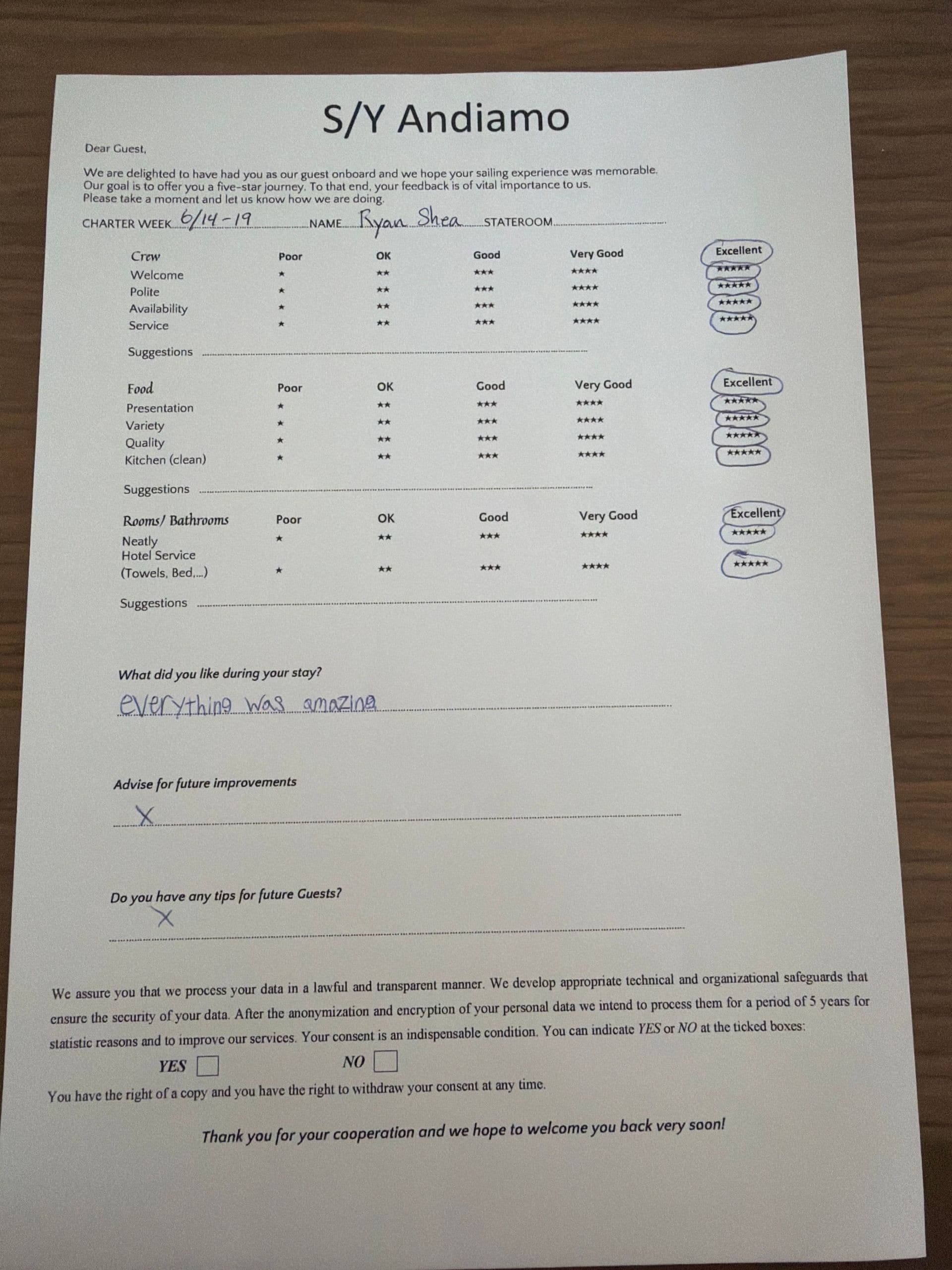 ANDIAMO guest review