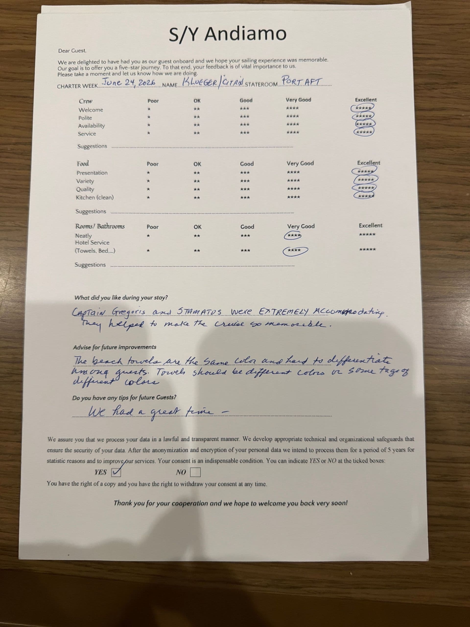 ANDIAMO guest review