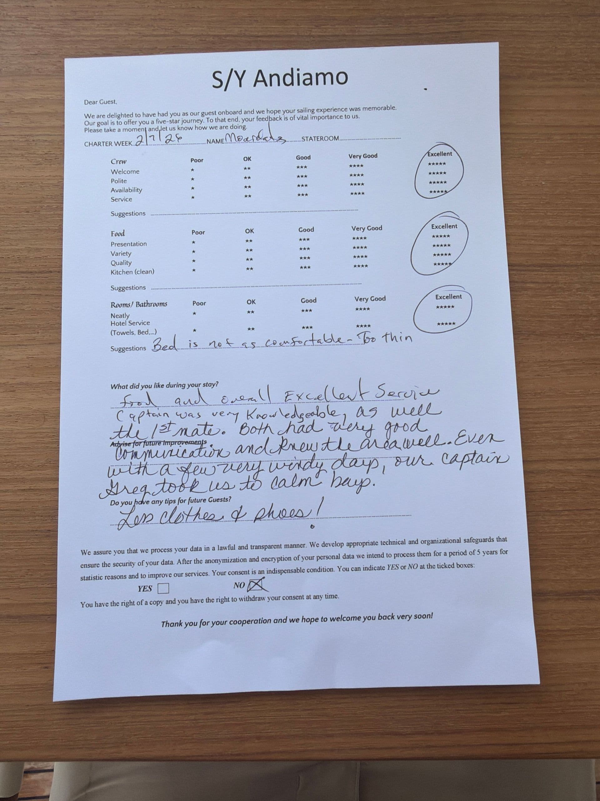 ANDIAMO guest review