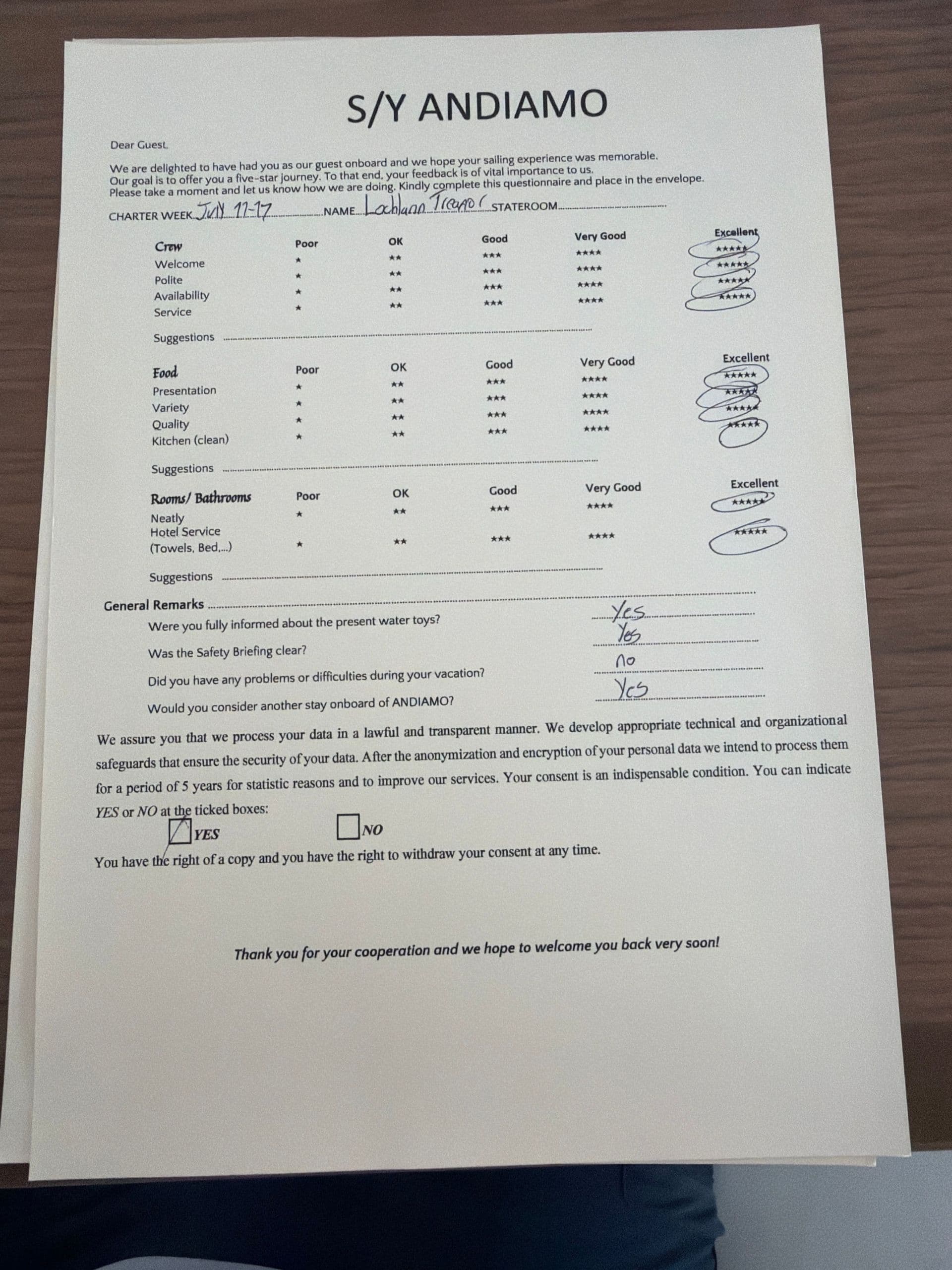 ANDIAMO guest review
