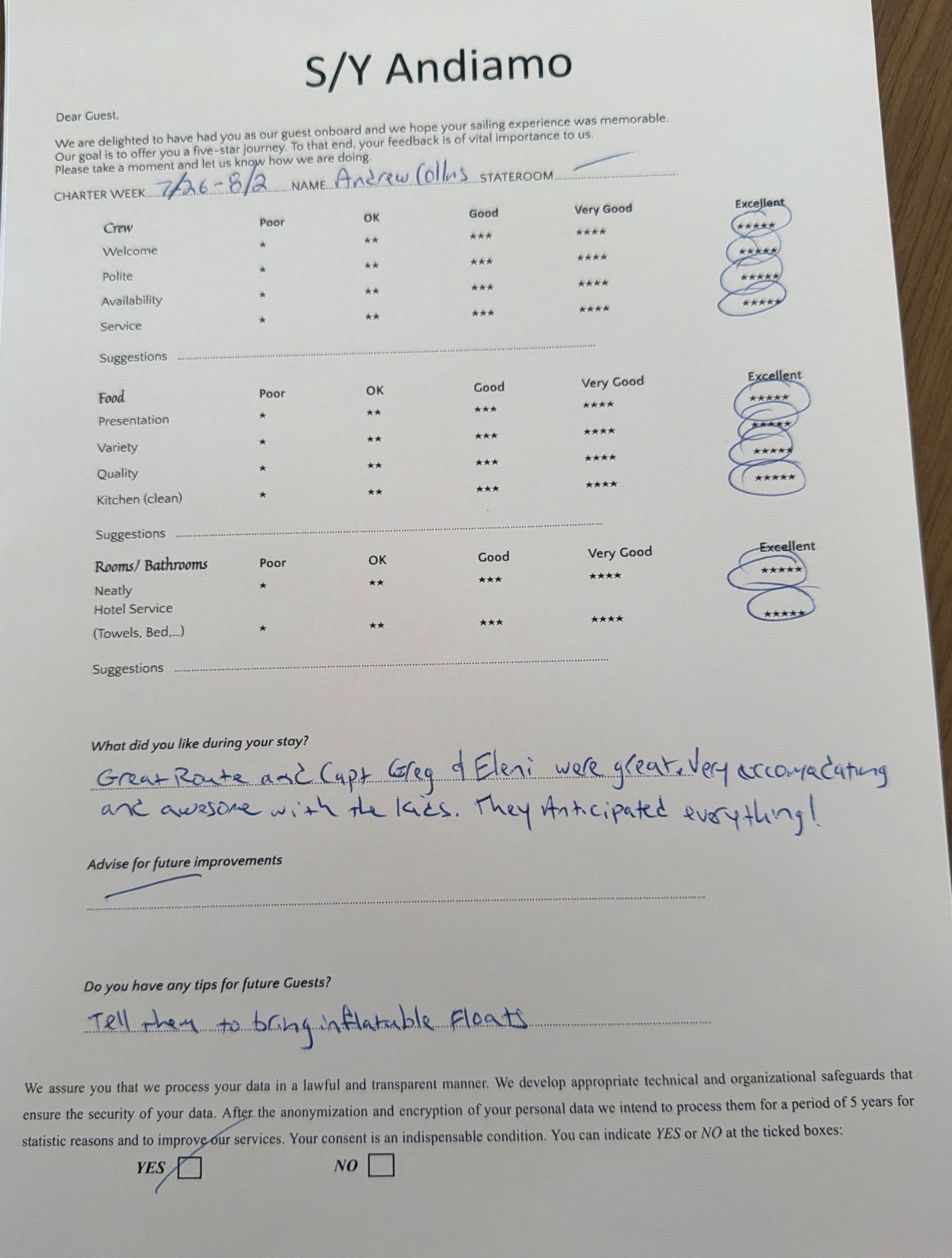 ANDIAMO guest review