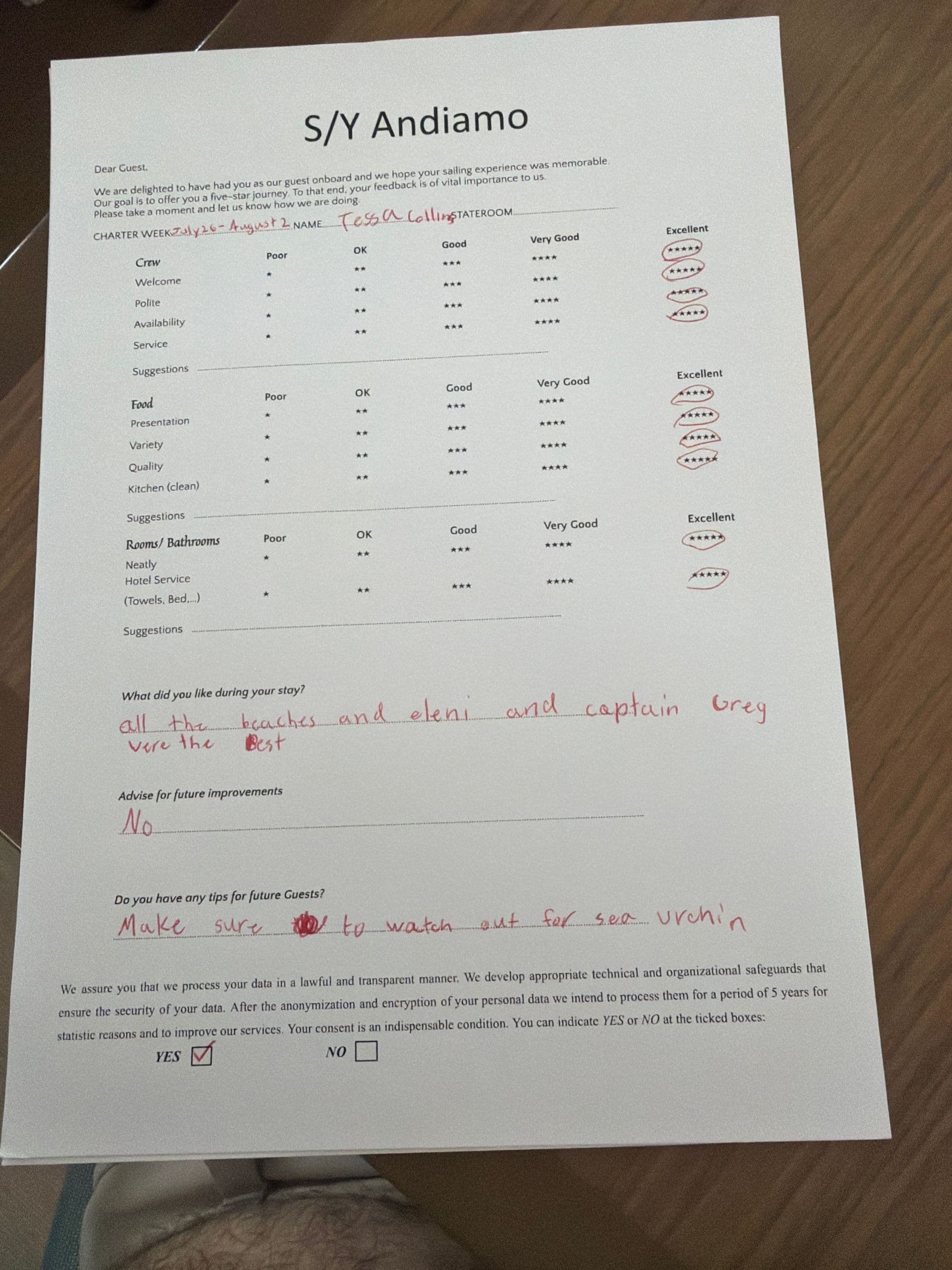 ANDIAMO guest review