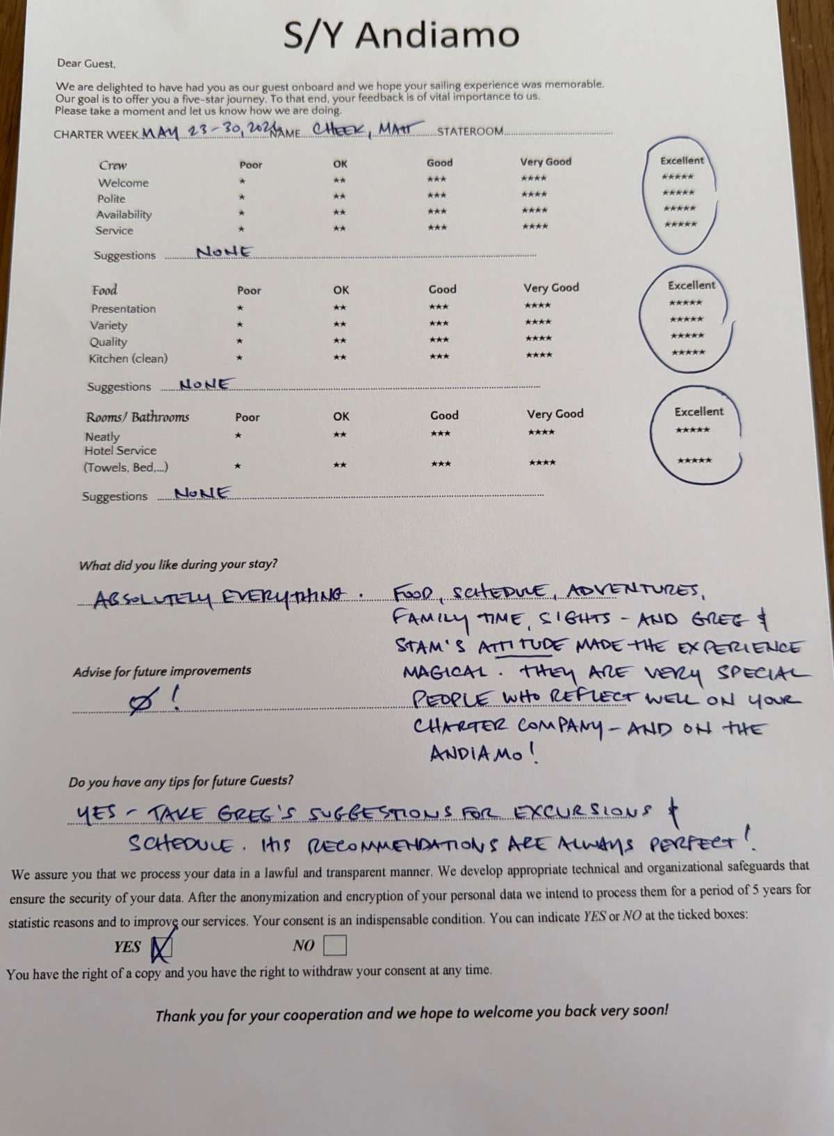 ANDIAMO guest review