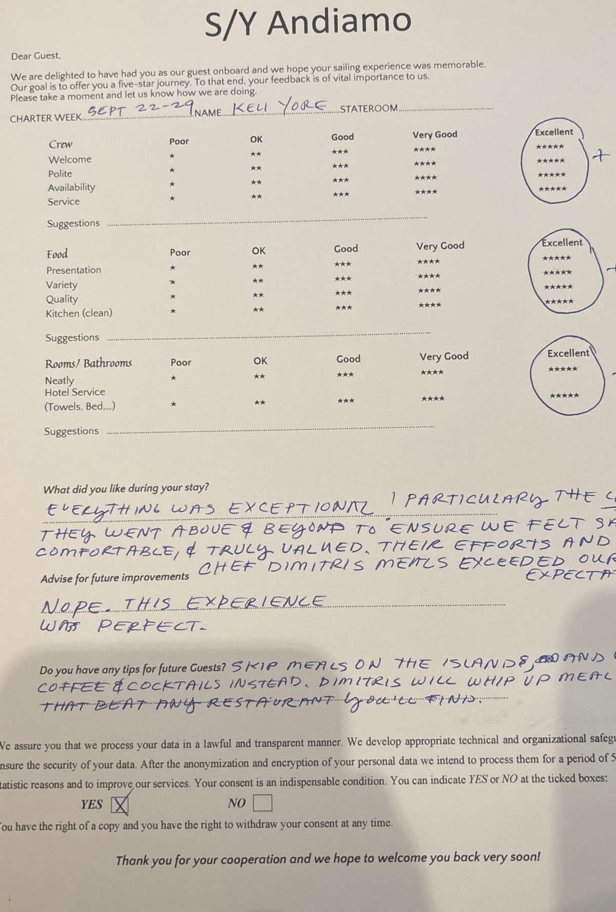 ANDIAMO guest review
