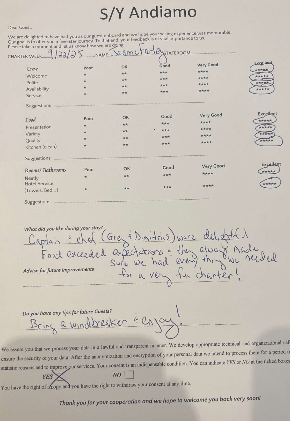 ANDIAMO guest review
