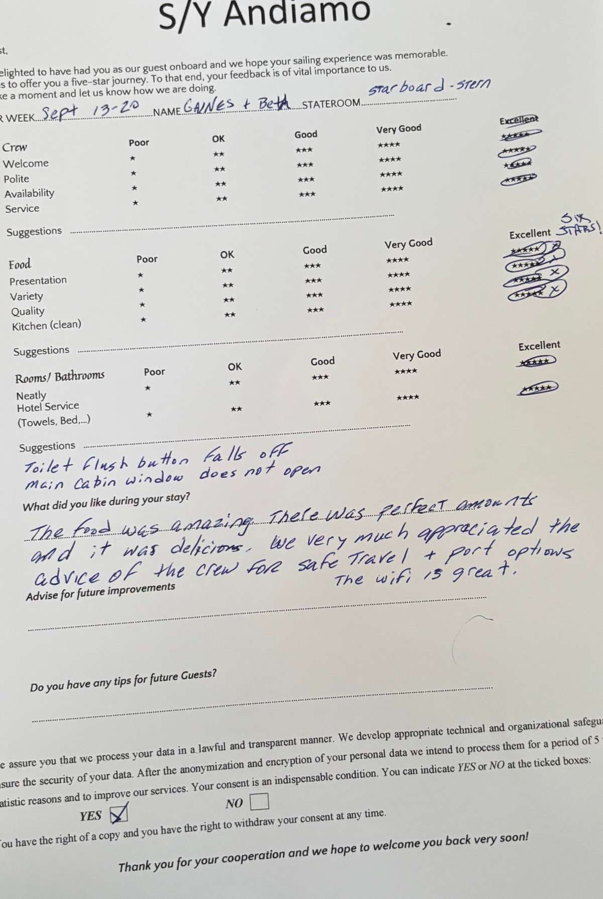 ANDIAMO guest review