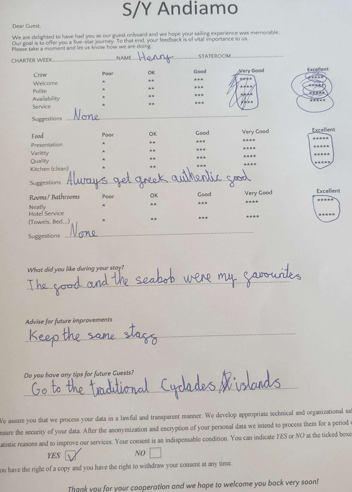 ANDIAMO guest review