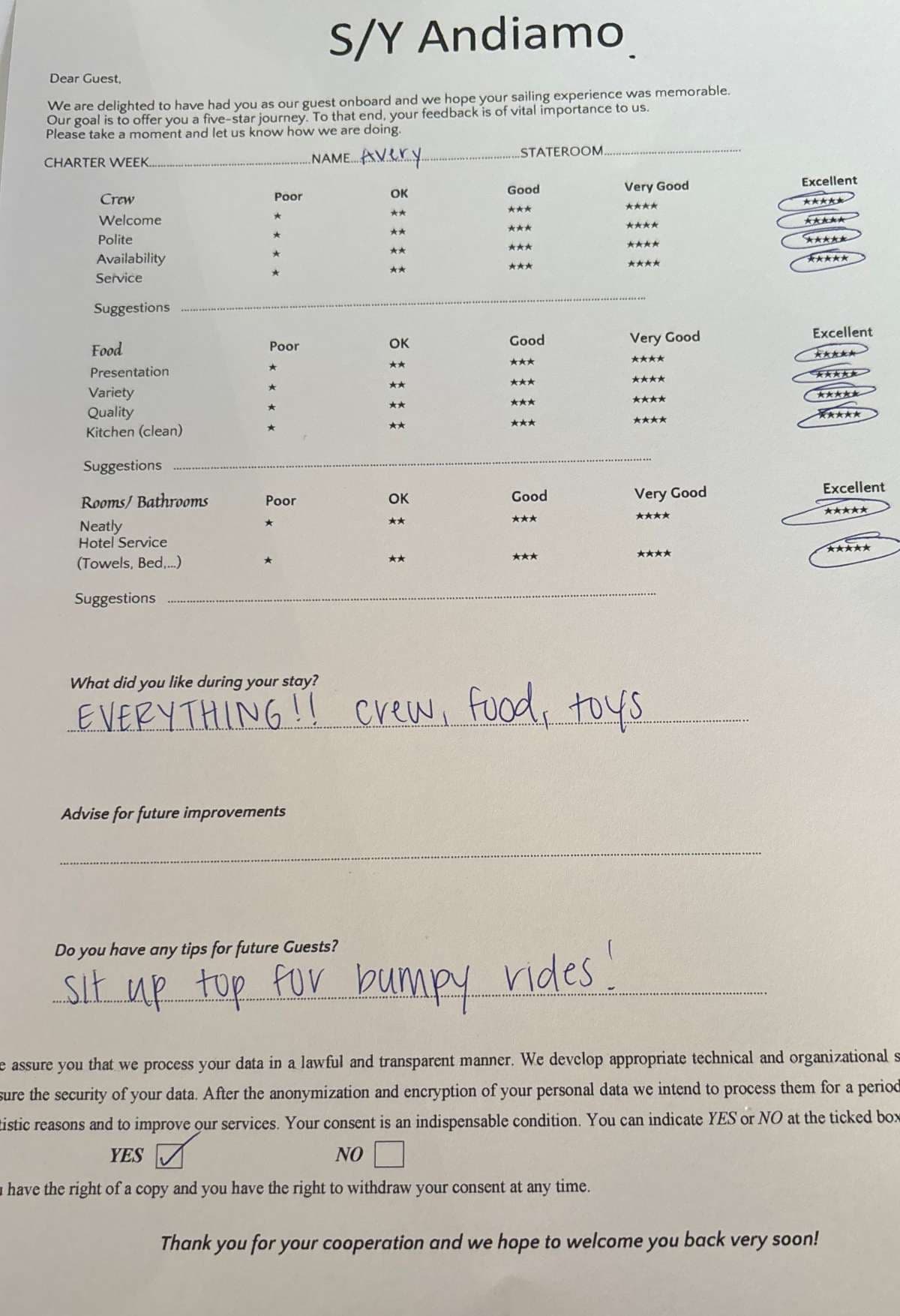 ANDIAMO guest review