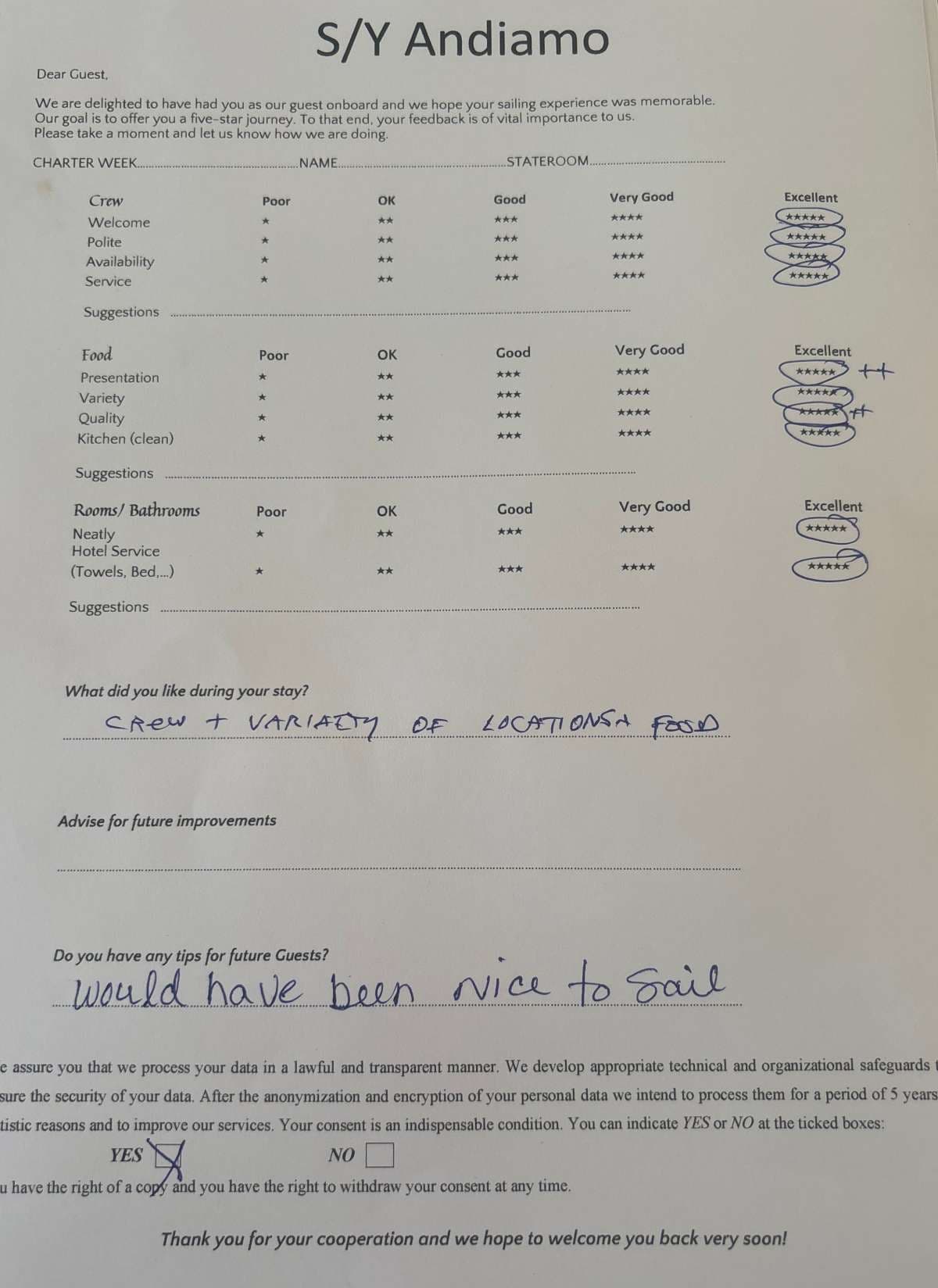 ANDIAMO guest review