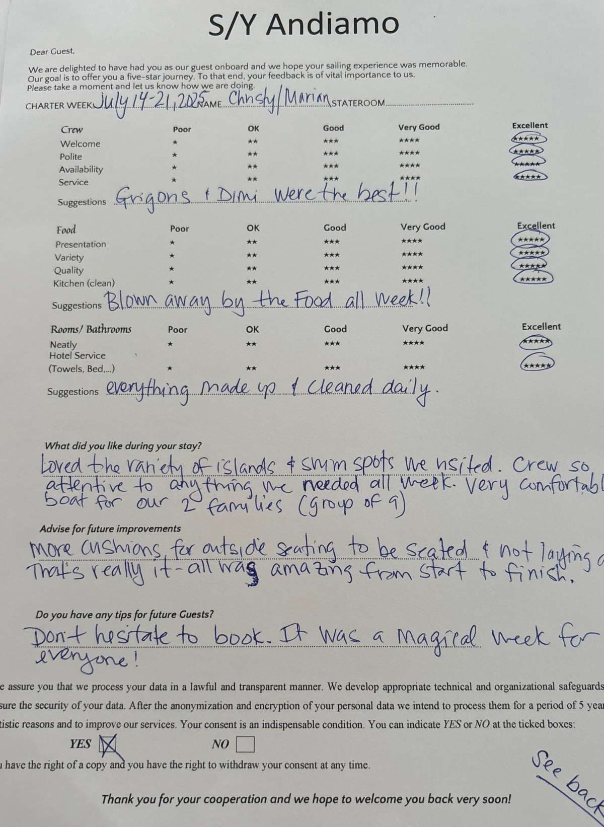 ANDIAMO guest review