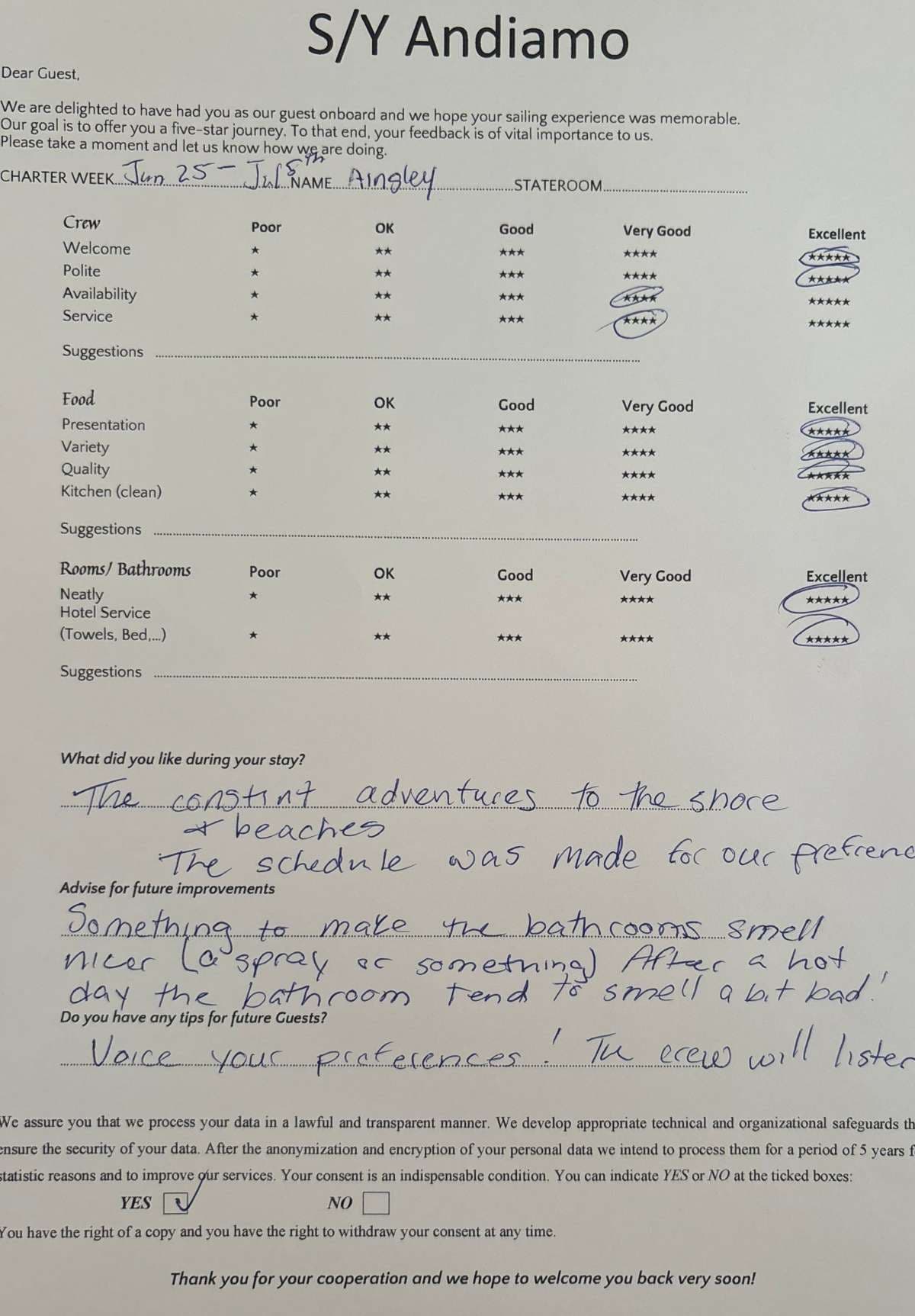 ANDIAMO guest review