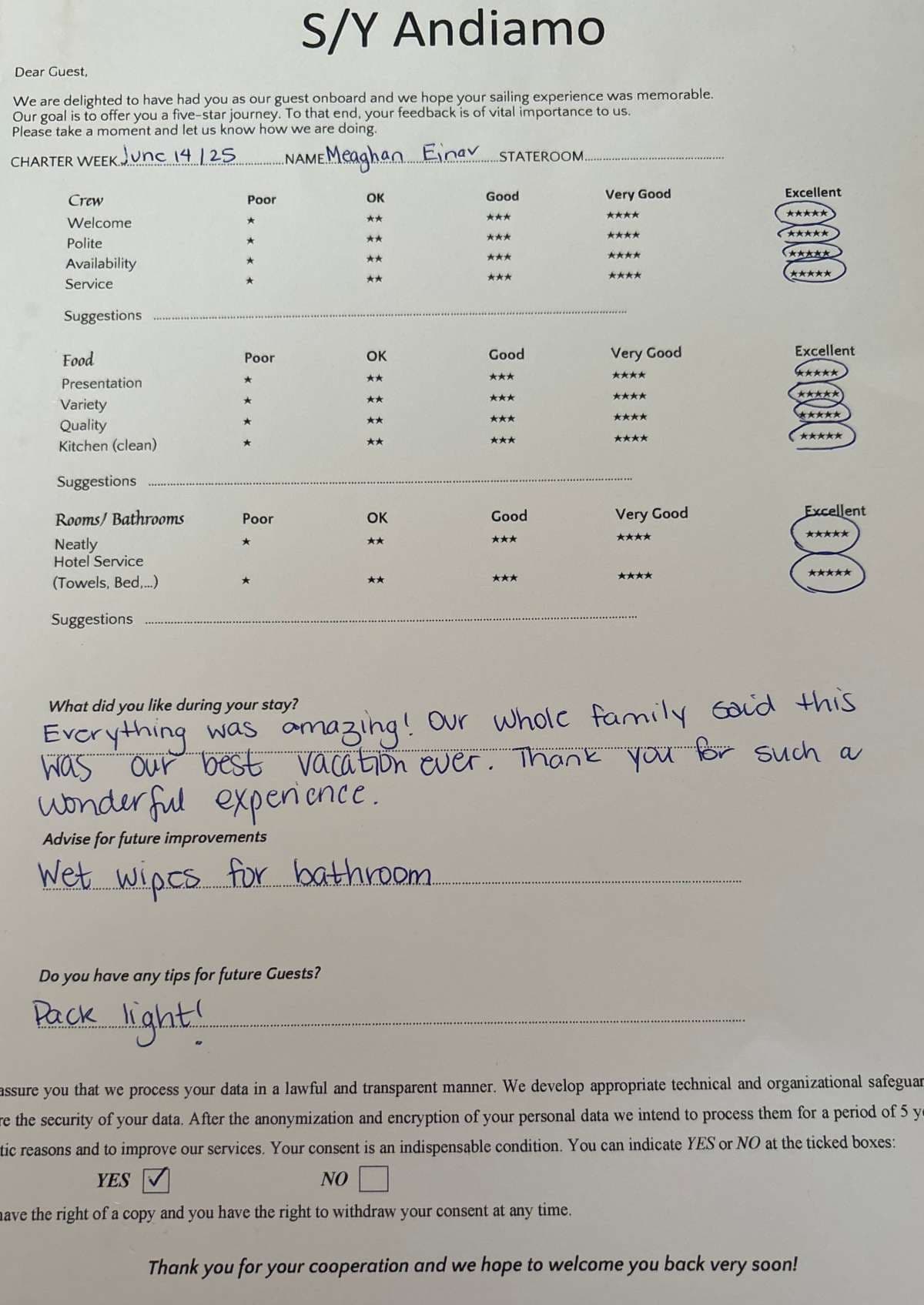 ANDIAMO guest review