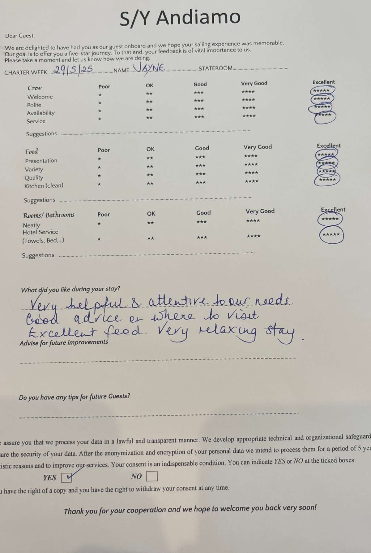 ANDIAMO guest review