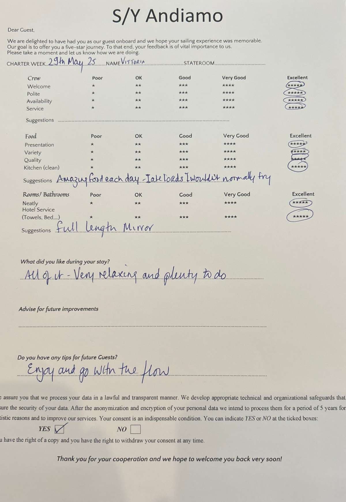 ANDIAMO guest review