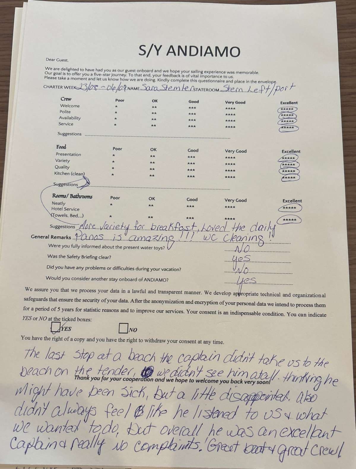 ANDIAMO guest review