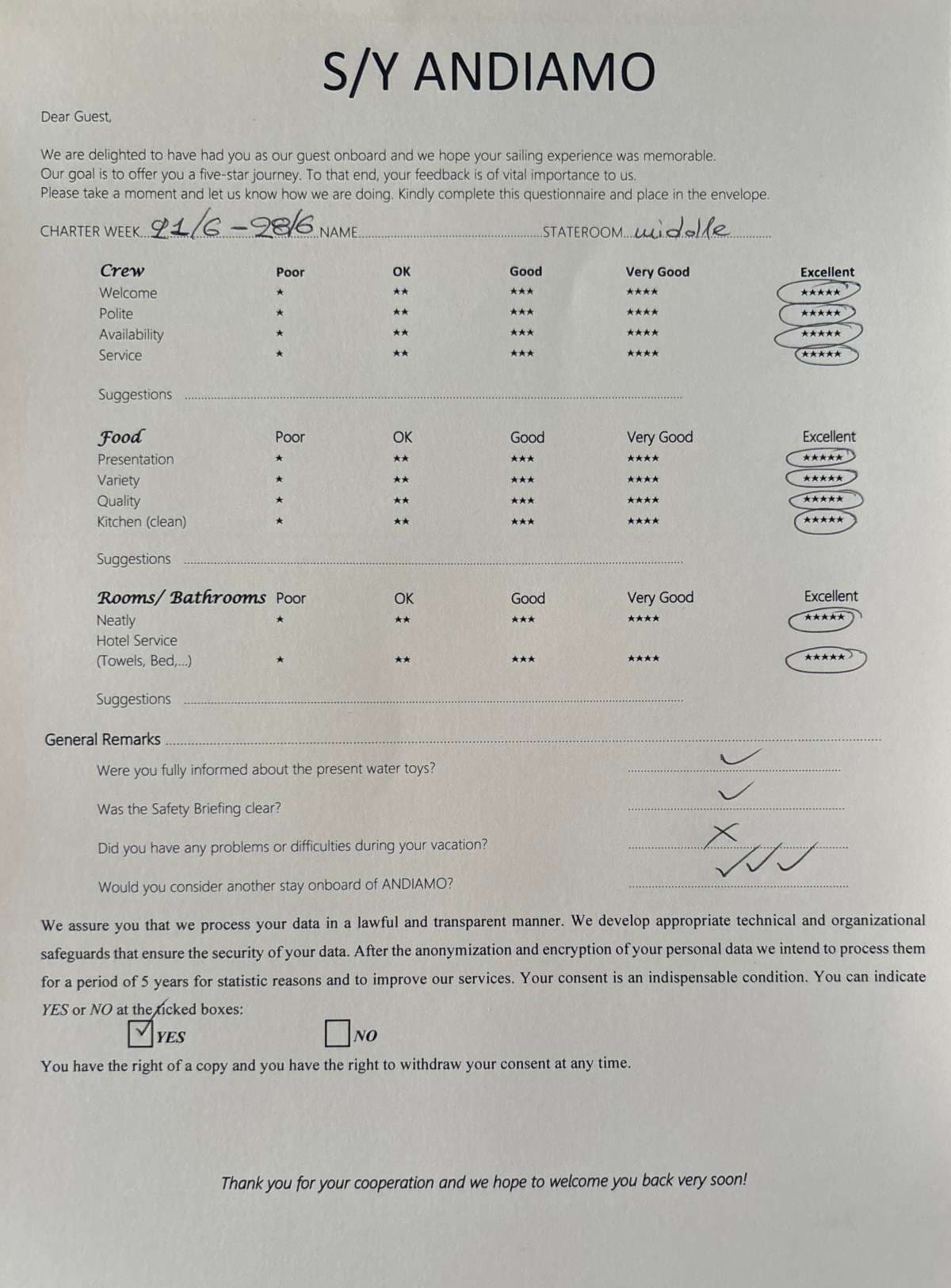 ANDIAMO guest review