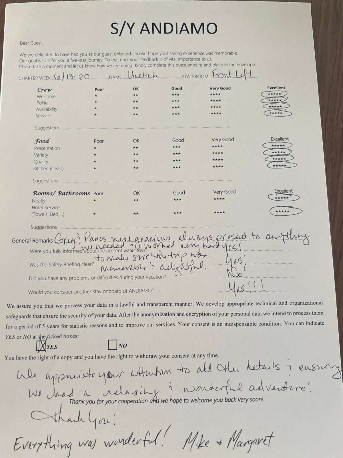 ANDIAMO guest review