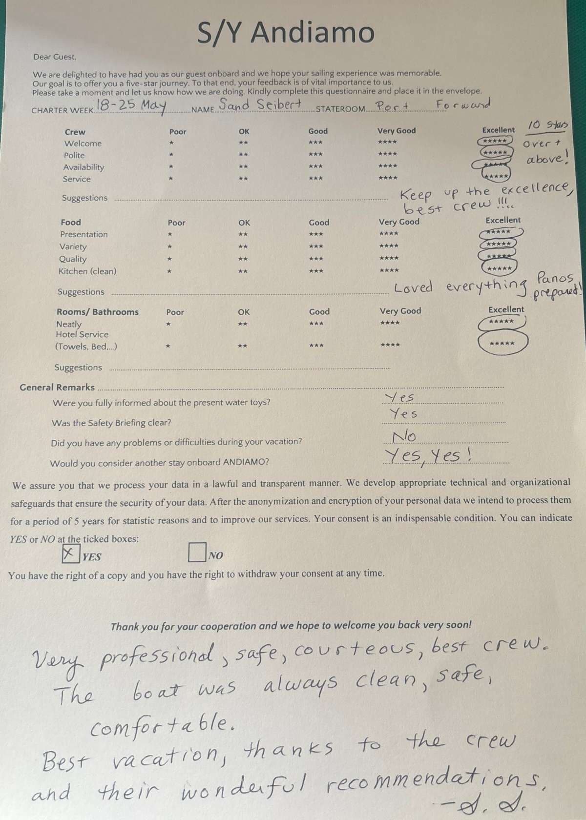 ANDIAMO guest review