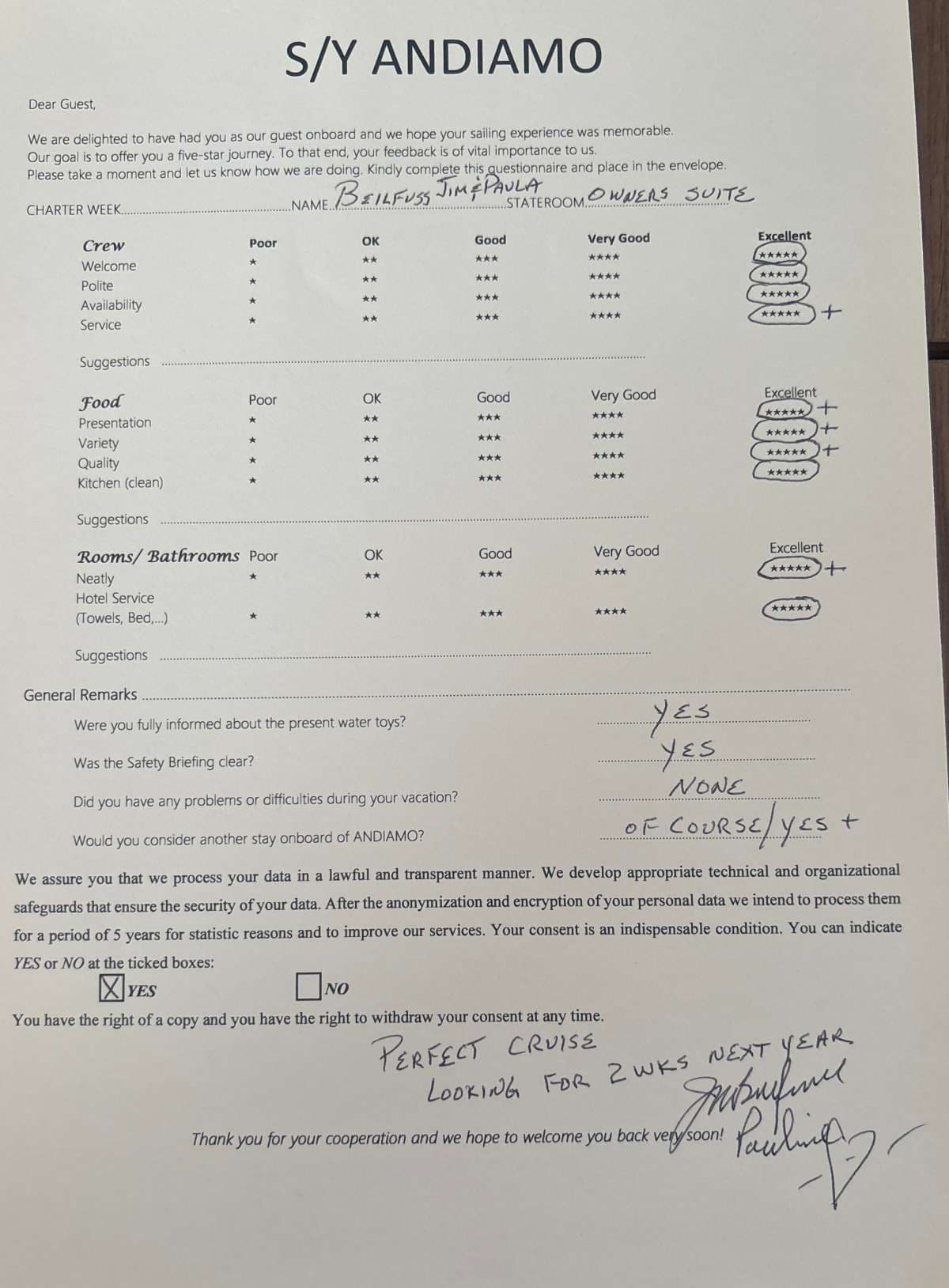 ANDIAMO guest review